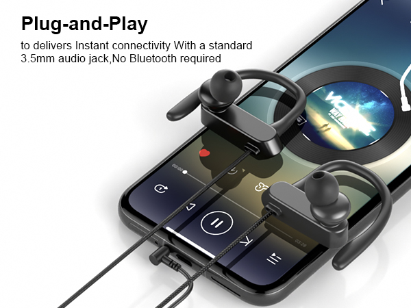 3.5mm Open-Ear Headphones with Adjustable Earhook