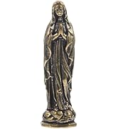 Homoyoyo Brass Maria Brass Virgin Statue Miniature Virgin Sculpture Catholicism Ornament Maria Fi...