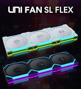 Lian Li UNI Fan SL Flex 120mm Reverse Blade ARGB Fan, 3 Pack, Black | Controller Included (12RSL1...