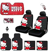 New 10PC Hello Kitty Core Auto Car Truck Seat Covers Floor Mats Accessories Interior Combo Kit Bu...