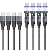 USB C Magnetic Charging Cable 240W (4 Pack,1ft+3ft+3ft+6ft), 16Pin Type C to Type C Magnet Phone ...