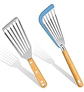 KLAQQED Fish Spatula, Silicone Fish Spatula for Nonstick Cookware, Flexible Metal Fish Spatula St...