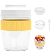 daasigwaa Breakfast On The Go Cups, Overnight Oats Containers With Lid And Folding Spoon, Take An...