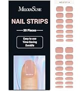 MelodySusie Semi Cured Gel Nail Strips, Nude Jelly - Works with Any Nail Lamps, Salon-Quality, Lo...