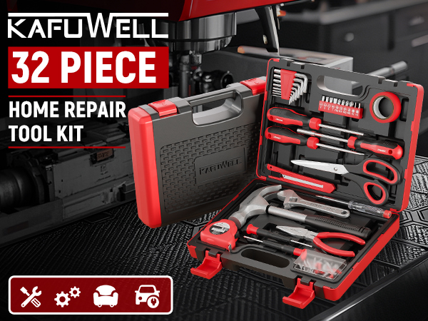 KAFUWELL 32 PIECE HOME REPAIR TOOL KIT