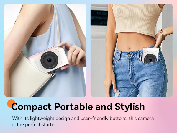 4k digital camera for teenagers photography autofocus pink foldable flip screen