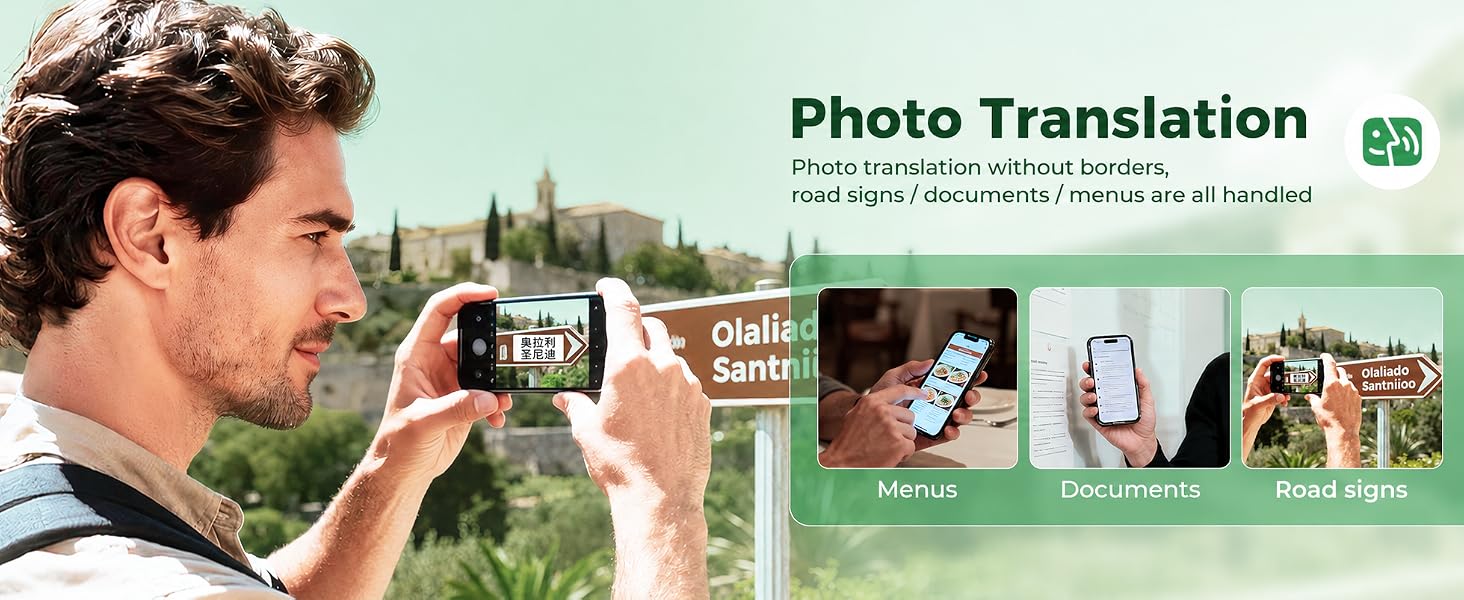 AI Translator Device, Smart Wearable Translator for 165 Languages Real-Time Two-Way Translatio