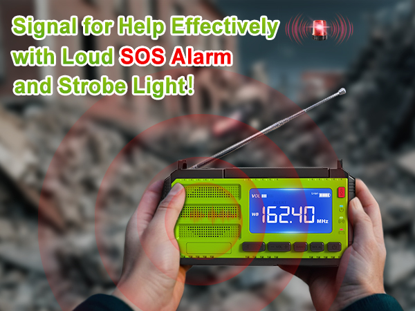 emergency weather radio crank radio flashlight cell phone charger