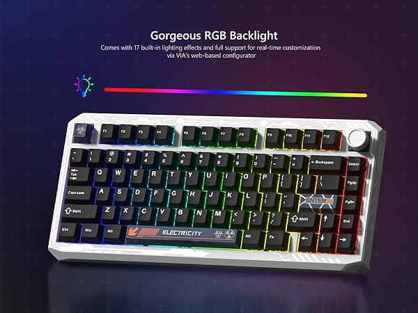 75% Wireless Keyboard with Knob Full Aluminum, VIA/QMK Custom Mechanical Keyboard