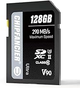 CHIPFANCIER 128GB V90 SD Card SDXC UHS-II V90 Memory Card R290MB/s W290MB/s C10 U3 V90 Full-HD &amp; ...