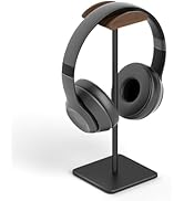 Ahonnpely Headphone Stand for Desk - Headset Stand with Aluminum Hanger and Wooden Support, Headp...