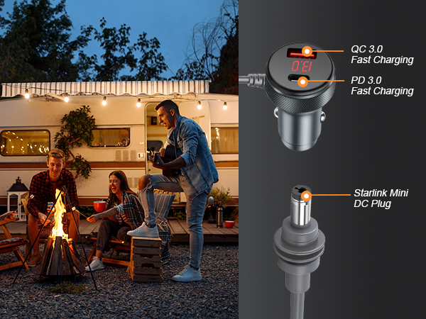 Starlink Mini Cable 3-in-1 adapter charger