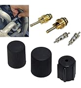 MOXRUQ Air Conditioning Valve Core Kit, AC High &amp; Low Pressure Port Caps, Car AC Refrigeration Va...