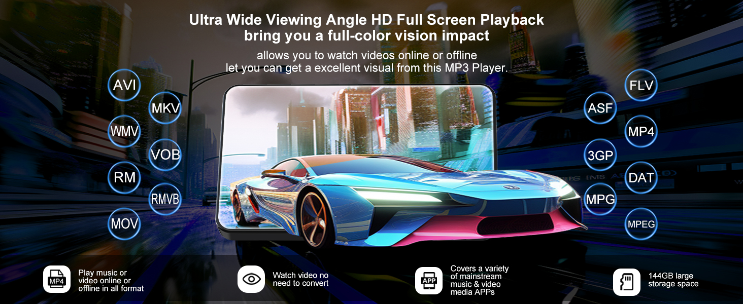 Mainstream media mp3 player with YouTube