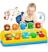 Interactive Pop up Animal Toys with Music &amp; Light, Montessori Cause and Effect Toys for 1 Year Ol...