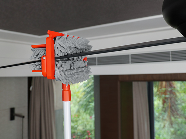 front view of the long handle ceiling fan blade cleaner tool, no more ladder