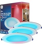 Cync GE Reveal Wafer Smart LED Downlight, Color Changing Lights, Matter Compatible, Compatible wi...