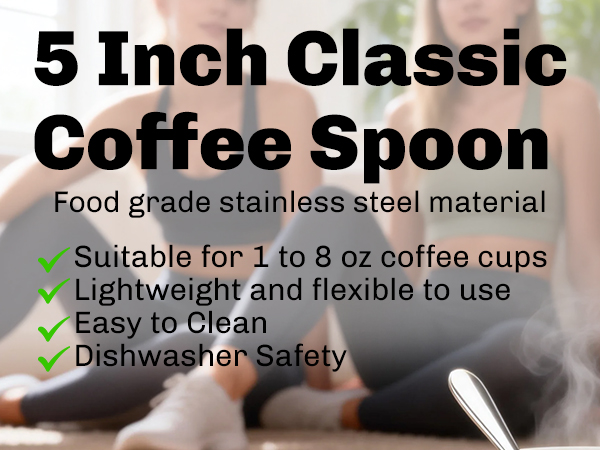 Demitasse Espresso Spoons, Mini Coffee Spoon, 4.7 Inches Stainless Steel Small Spoons for Dessert