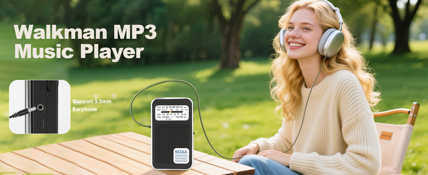 Portable Radio: 3.5mm Headphone Jack Ready