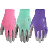 Wells Lamont 3 Pair Pack Women’s Gardening Gloves | PU Coated Grip Work Gloves| Each Pack Include...