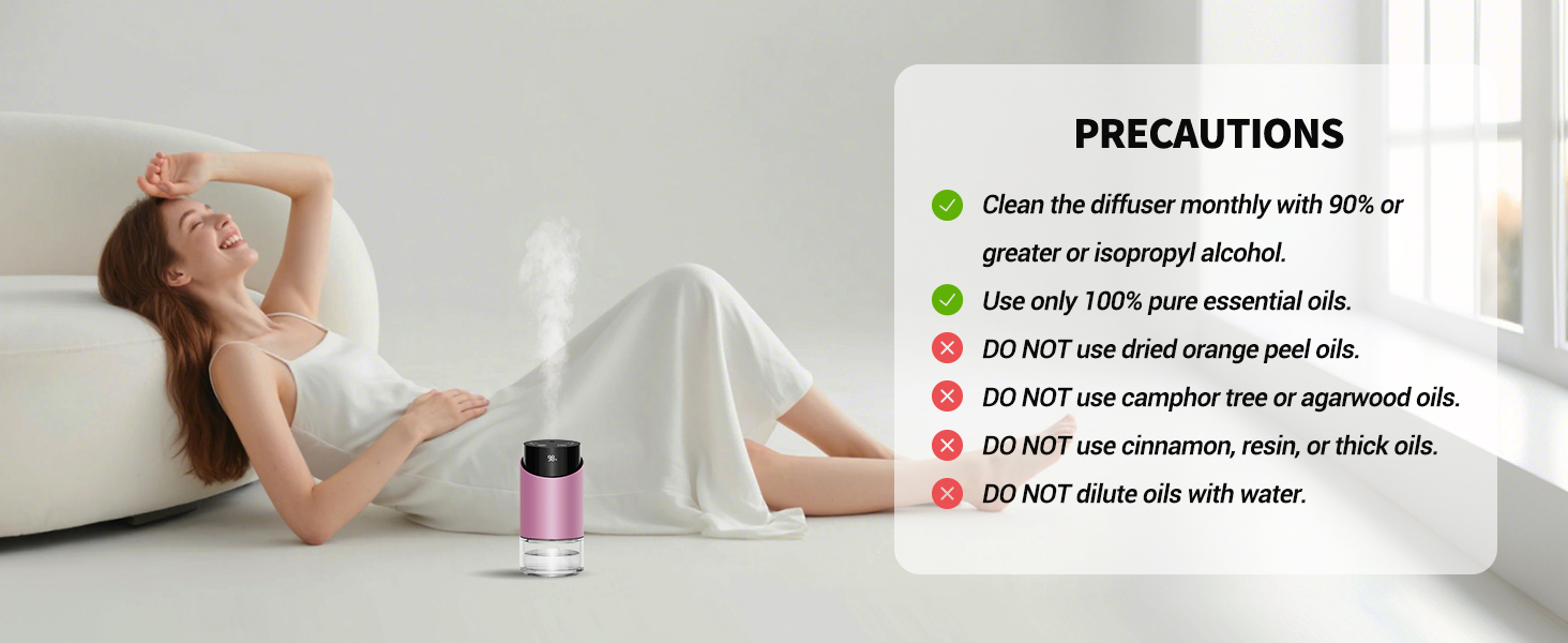 waterless diffuser essential oil scent aromatherapy portable battery operated home room office mini