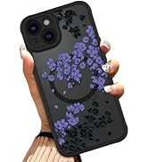 OOK Case for iPhone 15 Plus 6.7 Inch (Compatible with MagSafe) Floral Flowers Design Translucent ...