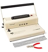 TIANSE Coil Binding Machine, Electric Coil Inserter, Manual Round Hole Punch, 15 Sheets Punch Cap...