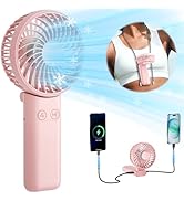 HandFan Upgraded Handheld Fan, 5 Speeds Strong Airflow Hand Fan [Max 27 Working Hours], 180° Fold...