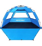 WhiteFang Deluxe XL Pop Up Beach Tent Sun Shade Shelter for 3-4 Person, UV Protection, Extendable...
