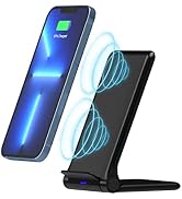 TALK WORKS Wireless Charger Fast 15W Qi Certified Wireless Charging Desktop Stand for Smartphone ...