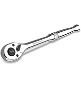 DURATECH 1/2-Inch Drive Ratchet, 90-Tooth Quick-release Ratchet Wrench, Reversible, Chrome Alloy ...