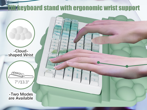 Ergonomic Keyboard Riser Holder Lifter Tray with Wrist Pad