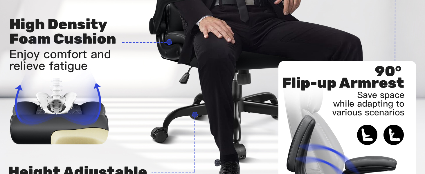 office chair with flip up arms