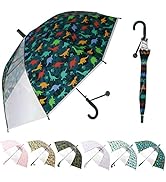 SIEPASA Kids Clear and Transparent Umbrella with an Easy Grip Handle, Dome Bubble Umbrella, Windp...