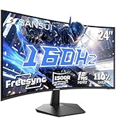 SANSUI 24 Inch Curved 160Hz Gaming Monitor,1500R Curved Gaming Monitor FHD 1080P Computer Monitor...
