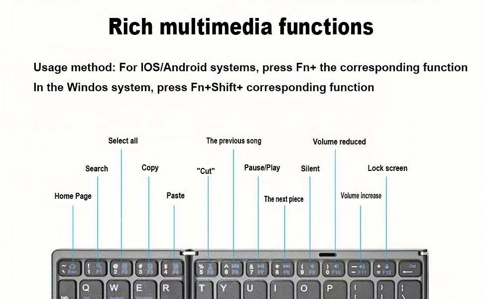 Foldable Bluetooth Keyboard with Touchpad,