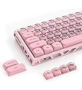 Fejwlvs Blush Pink-Pro Jelly HOA Profile Key Cap,PBT Keycaps, Cute Custom Keycaps 132-Key (for MX...