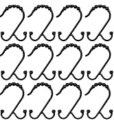 Shower Curtain Hooks Rings, Shower Hooks for Bathroom Shower Rods Curtains, Set of 12 Hooks