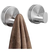 TAILI 304 Stainless Steel Bathroom Suction Hooks for Towel, Bathrobe, Loofah, No Damage Hanging G...