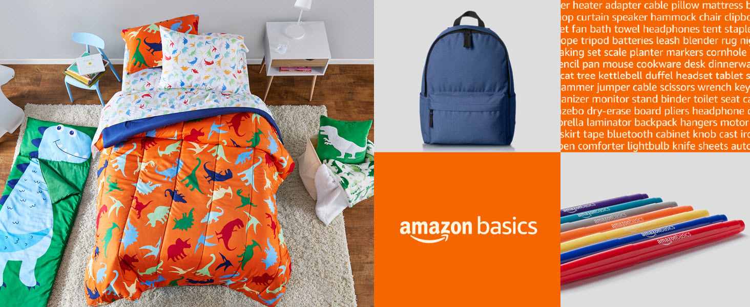 Basics products for home, back to school, kids room, teen room, play room, bathroom and more