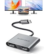 avedio links USB C to Dual HDMI Adapter 4K@60Hz, USB C to HDMI Splitter for Dual Monitors Support...