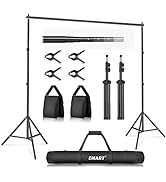 EMART Photo Video Studio 10Ft Adjustable Background Stand Backdrop Support System Kit with Carry Bag