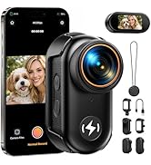 4K Mini Body Camera with 64GB Card, WiFi Thumb Action Camera with 1.47" Screen, Wearable POV Came...
