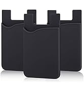 Pofesun Adhesive Phone Card Holder, 3 Pack Silicone Stick-on Wallet ID/Credit Card Holder Pouch S...