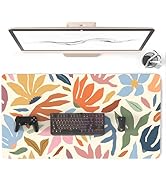Colorful Star Abstract Floral Large Gaming Mouse Pad, Waterproof Non-Slip Keyboard Desk Pads, Wom...