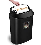 VidaTeco Paper Shredder, 14-Sheet Cross Cut Shredder for Home Office, 6.6-Gallon Bin with US Pate...