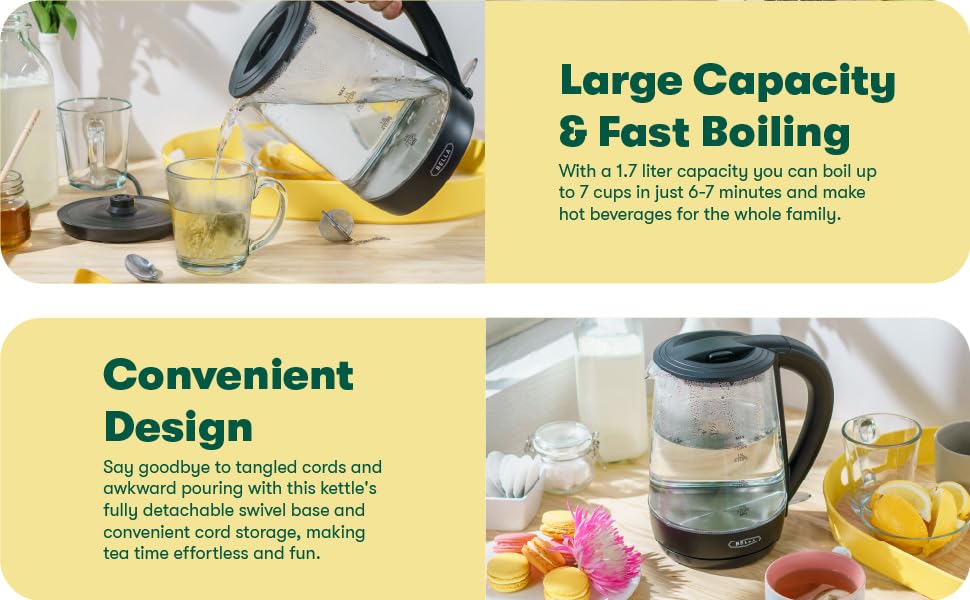 Benefits Large Capacity and Fast Boiling; Easy Storage and Cute Design