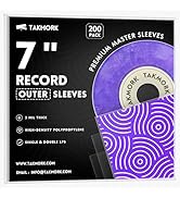 TAKMORK 7-Inch Vinyl Record Outer Sleeves - 3 Mil Thick Crystal Clear Protective Covers for 45 RP...