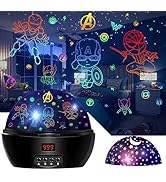 MOKOQI Kid Light Projector Superhero Toys for Boys 5-7 Avengers Night Light Projector with Timer ...