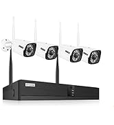 Eversecu 4CH Smart Wireless Security Camera System 4pcs 1080P 2MP Outdoor Cameras & DVR Kit Suppo...